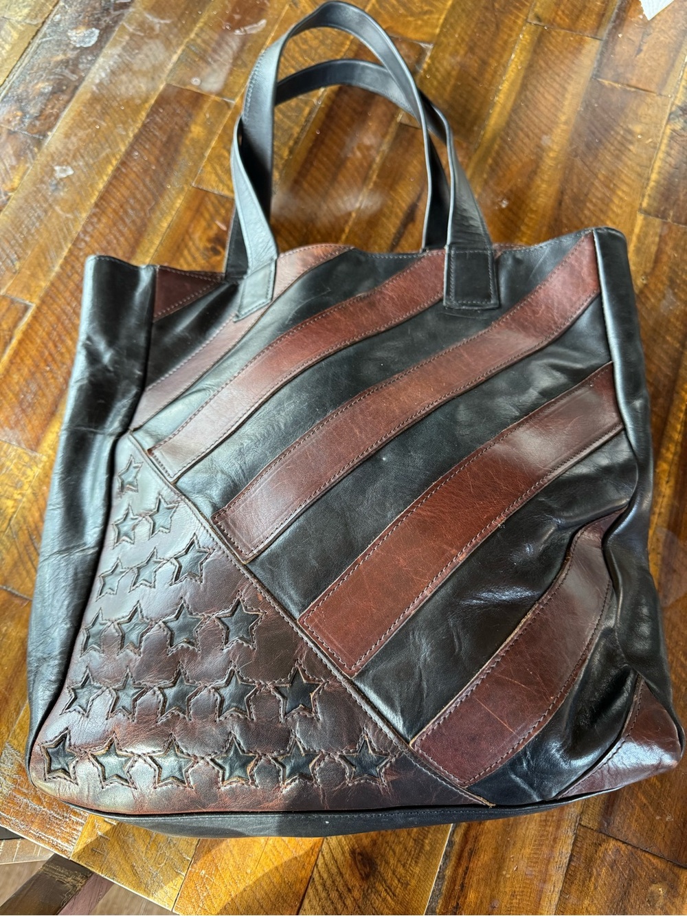 Leather American Flag-Style Tote by Frye 150th anniversary